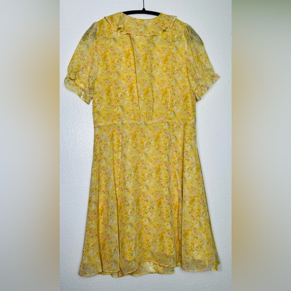 Loft floral cottagecore yellow romantic dress size 4 - Picture 6 of 6